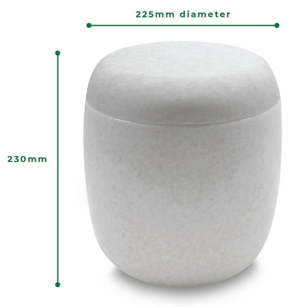 Speckled White Liuli Glass Urn (冬瓜型蜜蠟琉璃骨灰罈)