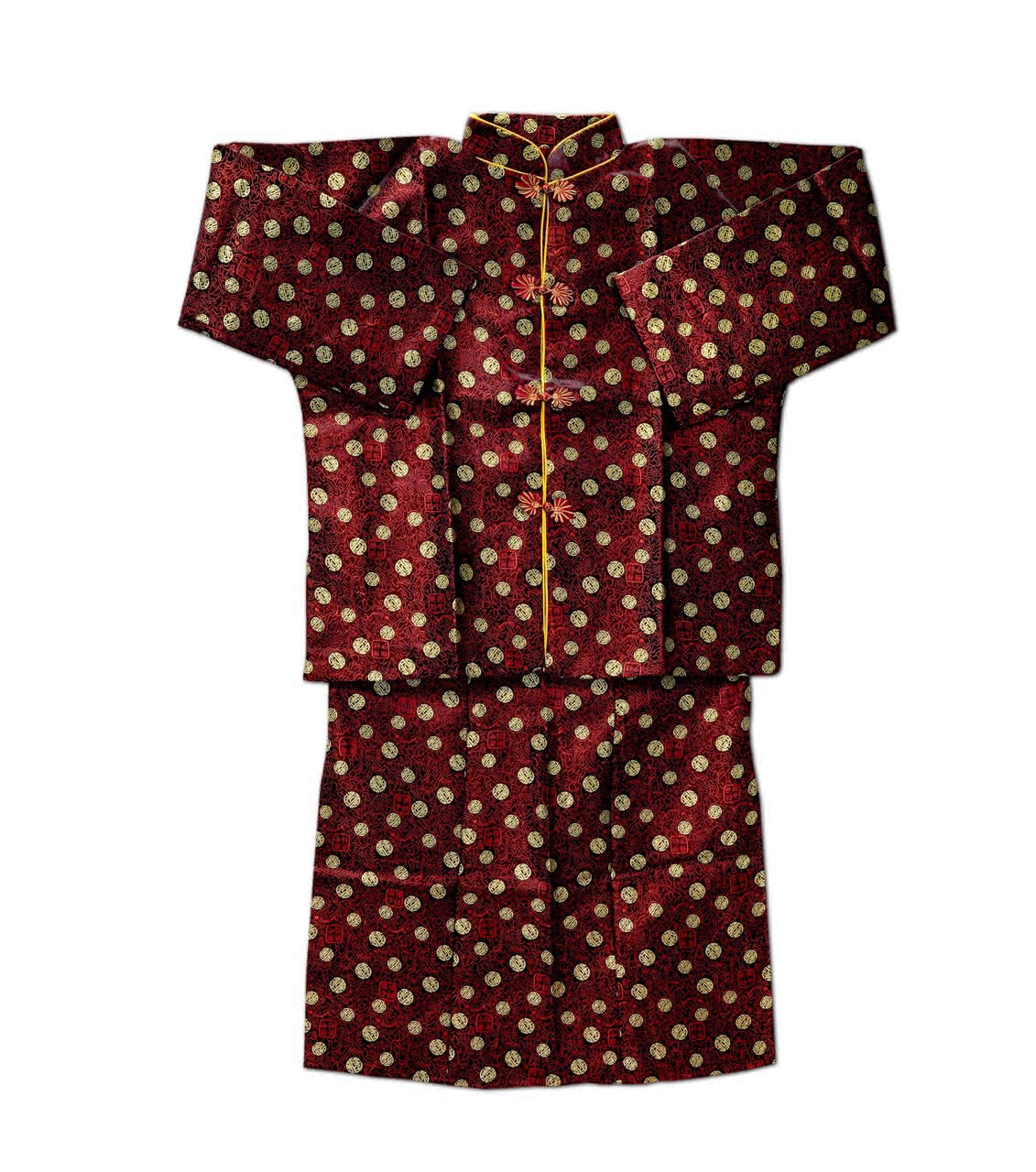 Female Burial Clothing - Gold on Red (女壽衣/紅金花紋)