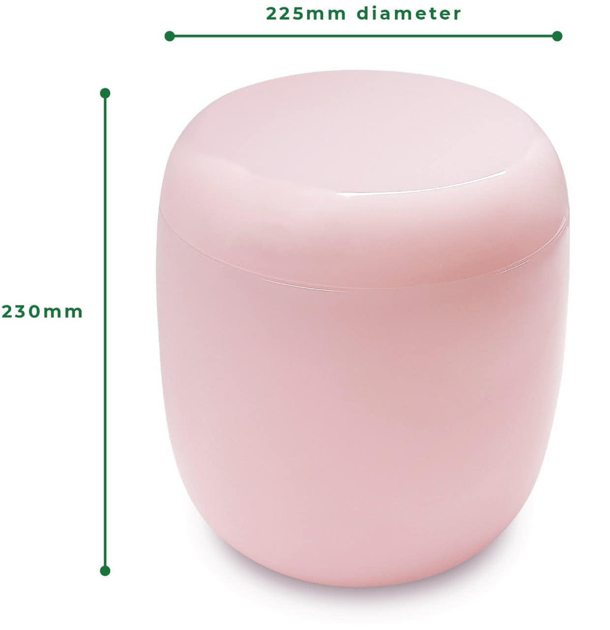 Pink Liuli Glass Urn (冬瓜型淺粉素面琉璃骨灰罈)
