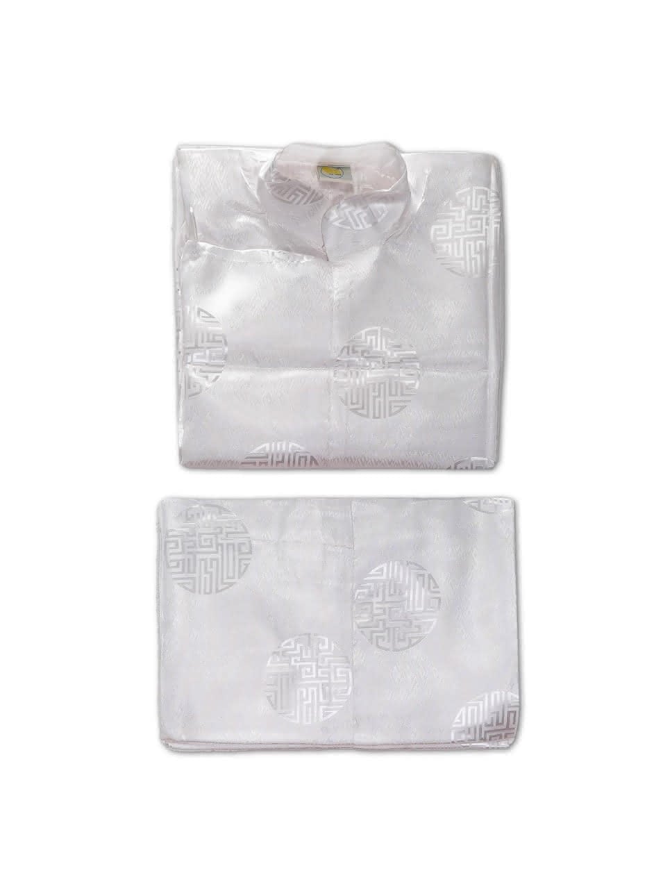 Funeral Clothing Underlayer Satin White - (缎白暗花內衣)
